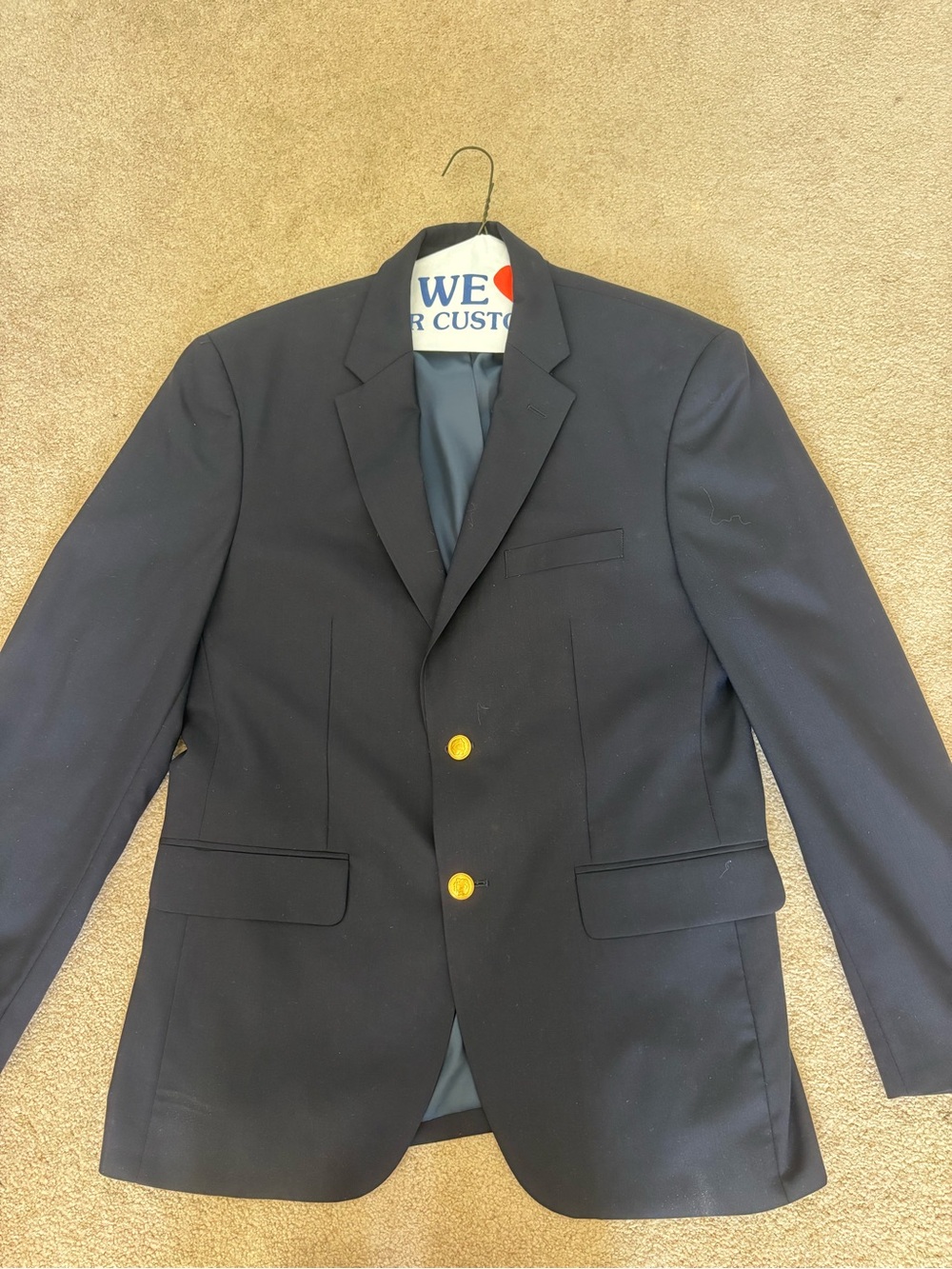 Men's Black Blazer with Gold Buttons